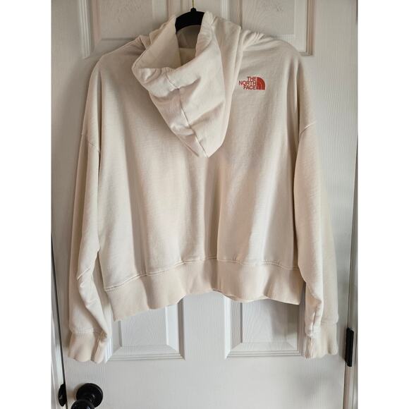The North Face Women's Logo Play Hoodie Cropped White Never Stop Exploring XL - Picture 2 of 8